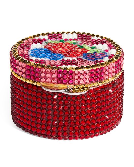 Judith Leiber Red Crystal-embellished Jam Jar Pillbox