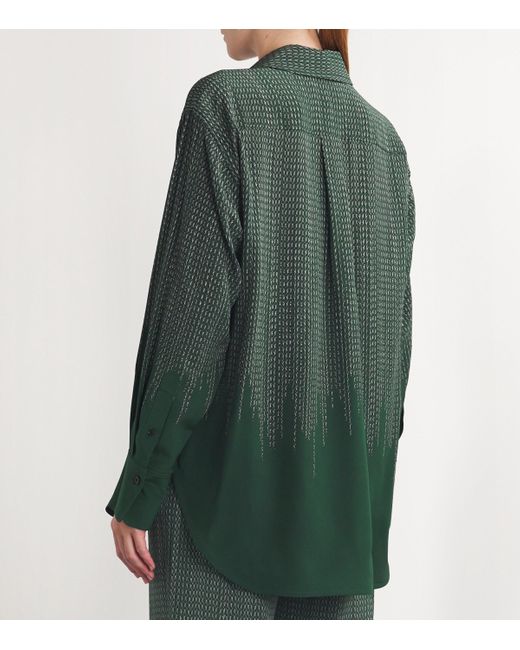 Victoria Beckham Green Silk Chain Print Pyjama Shirt