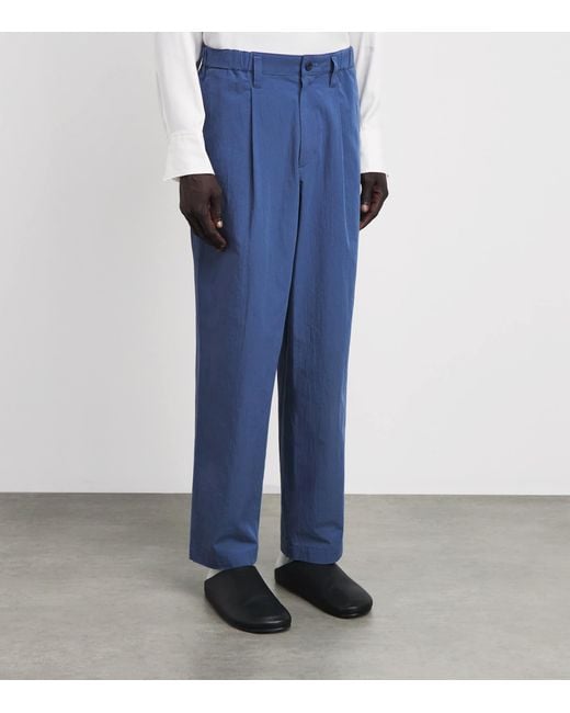 IM MEN Blue Pleated Tailored Trousers for men