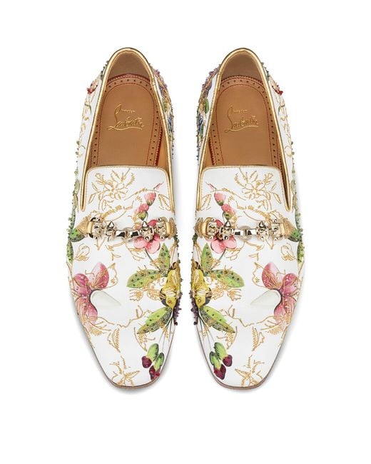 Christian Louboutin Natural Dandyswing Floral Print Loafers for men