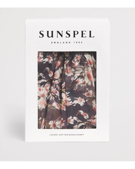 Sunspel Multicolor Cotton Printed Boxer Shorts for men