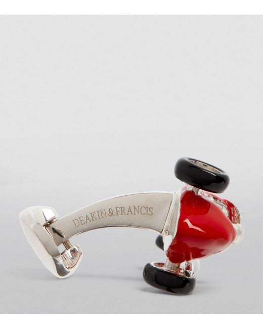 Deakin & Francis Red Sterling Racing Car Cufflinks for men