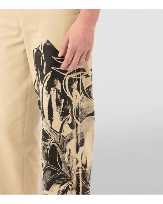 J.W. Anderson Natural X Pol Anglada Cotton Printed Chinos for men