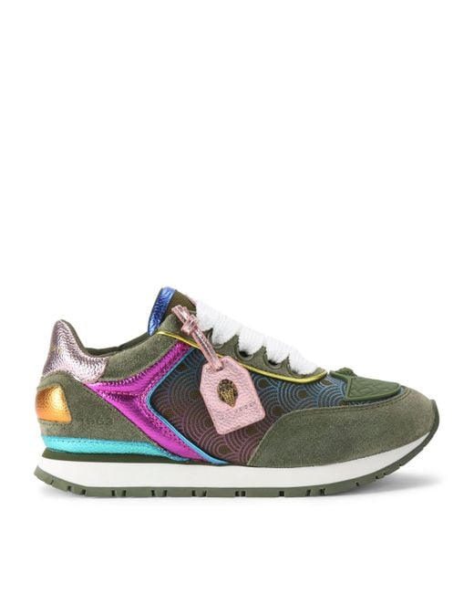 Kurt Geiger Green Southbank Tag Runner Sneakers