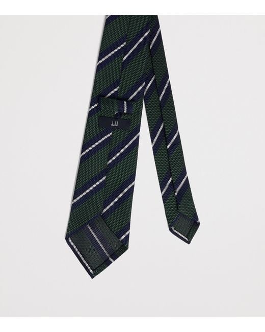 Dunhill Blue Silk Grenadine Stripe Tie for men