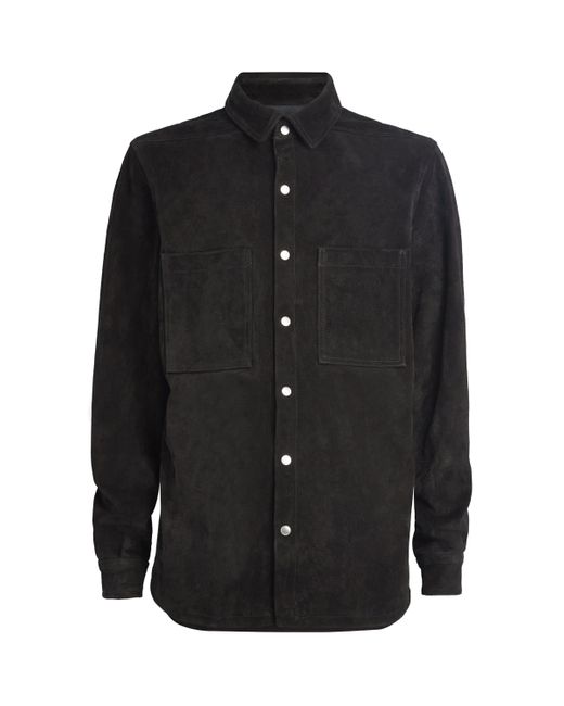 Rick Owens Black Suede Overshirt for men