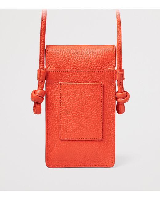 Aspinal Red Leather Ella Phone Pouch