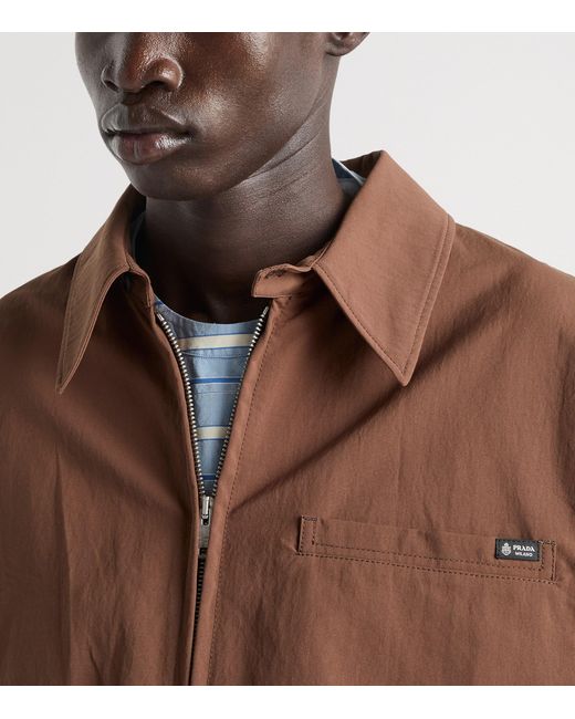 Prada Brown Technical Shirt Jacket for men