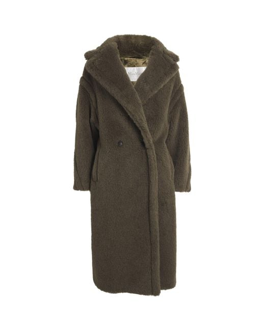 Max Mara Green Alpaca-Blend Short Teddy Coat