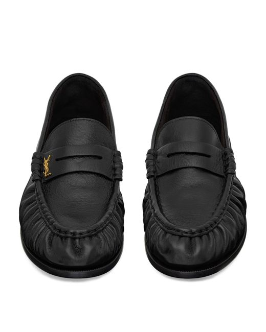 Saint Laurent Black Le Loafer Leather Moccasin