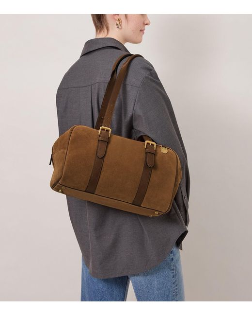 Mulberry Brown Suede Boston Shoulder Bag