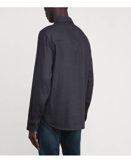 PAIGE Blue Cotton-Blend Check Everett Shirt for men