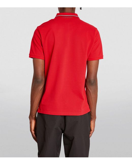 Moncler Red Logo Polo Shirt for men