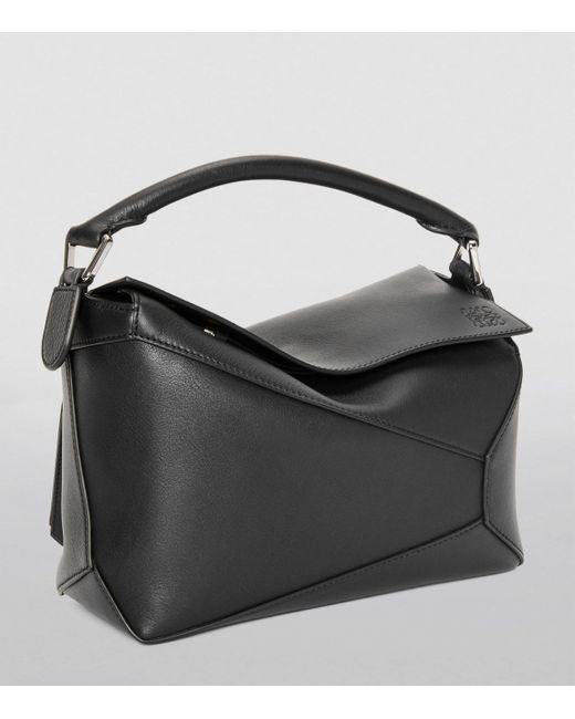 Loewe Gray Small Leather Puzzle Edge Top-Handle Bag