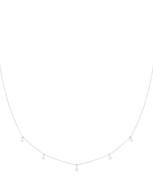 Astrid & Miyu White And Diamond Pear Charm Necklace