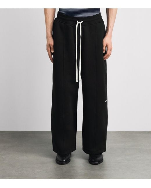 About Blank Blue Cotton Logo Pleated Sweatpants for men