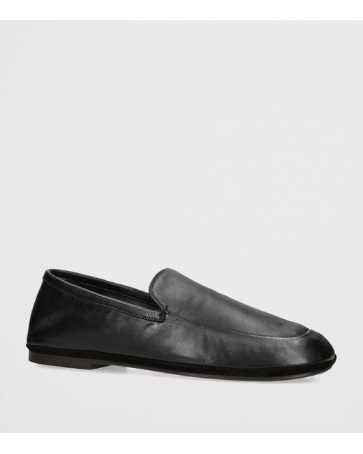 Lemaire Black Leather Outdoor Slippers for men