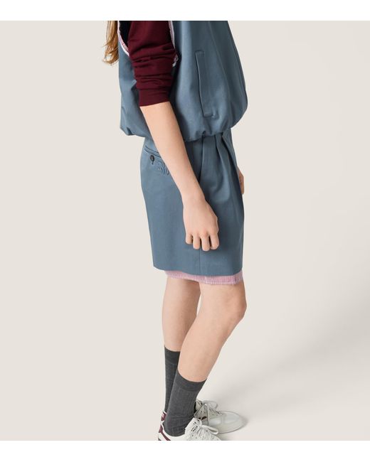 Miu Miu Blue Chino Layered Bermuda Shorts