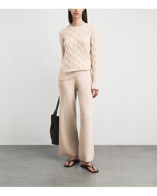 Johnstons Natural Cashmere Cable-Knit Sweater