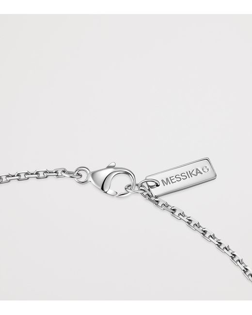 Messika Metallic Moderniste And Diamond Tie Necklace