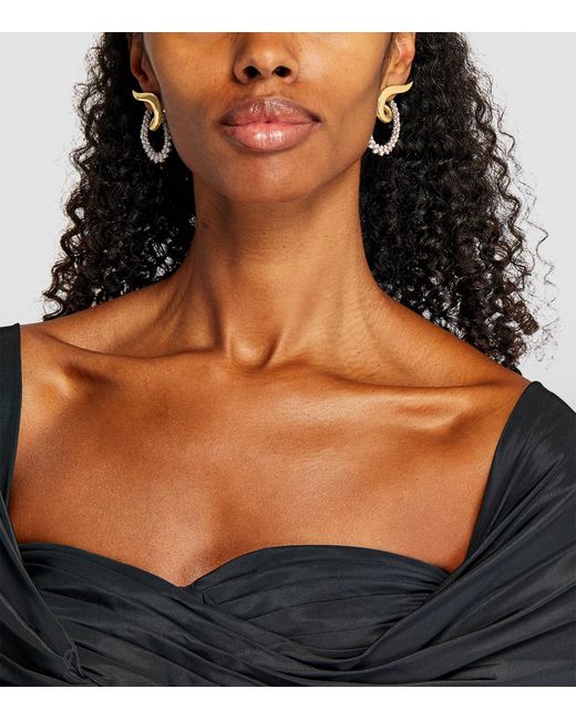 YEPREM Metallic And Diamond Golden Strada Earrings