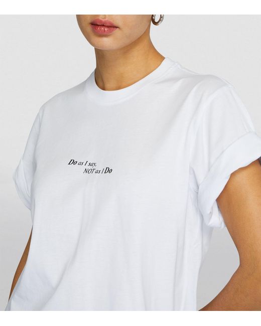 Victoria Beckham White Cotton Graphic T-shirt