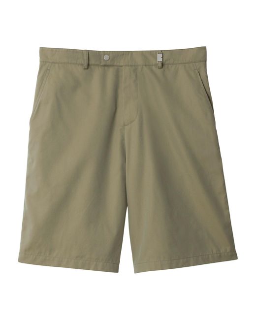 Burberry Green Cotton Chino Shorts for men
