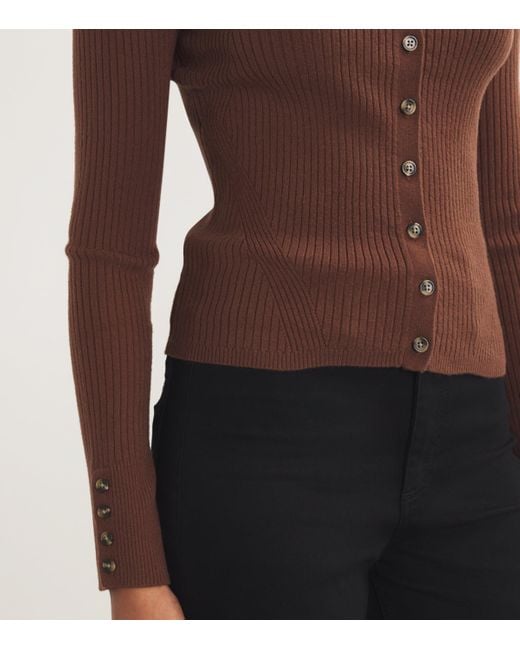 PAIGE Brown Rib-Knit Jayde Top