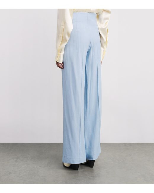Sandro Blue Wide-Leg Trousers