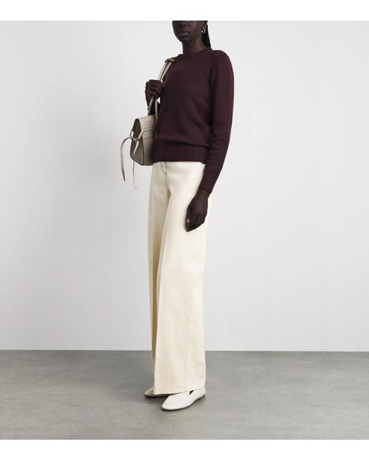 Agnona White Cotton-Cashmere Straight Jeans