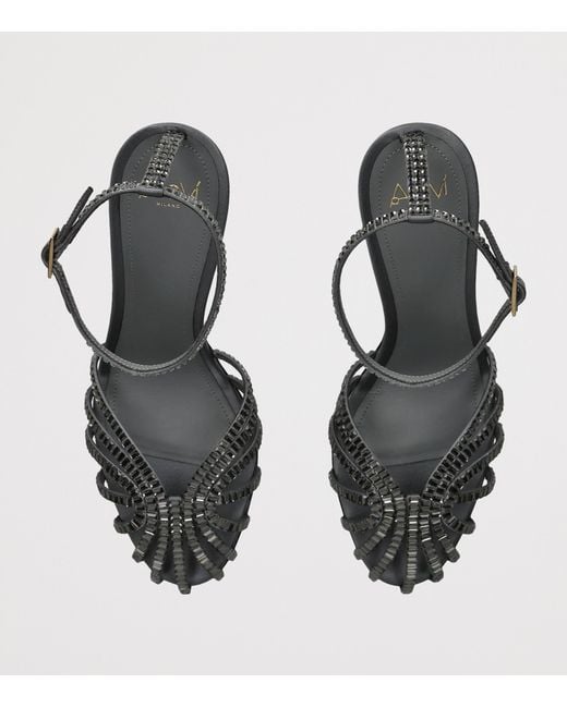 ALEVI Metallic Satin Penelope Xtal Heeled Sandals 95