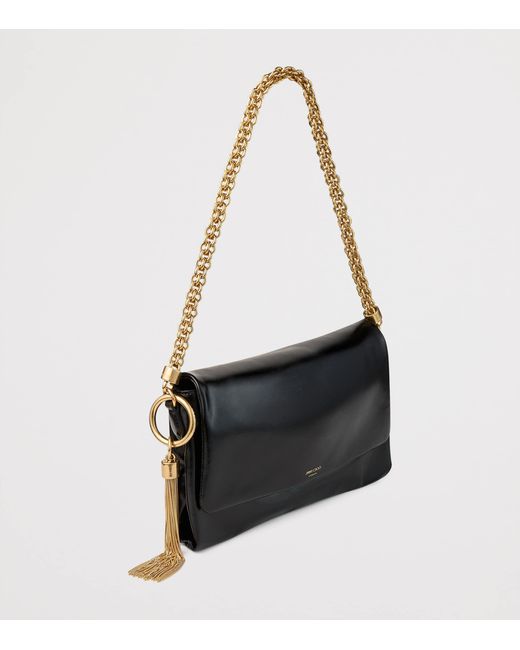 Jimmy Choo Black Leather Callie Flap Shoulder Bag