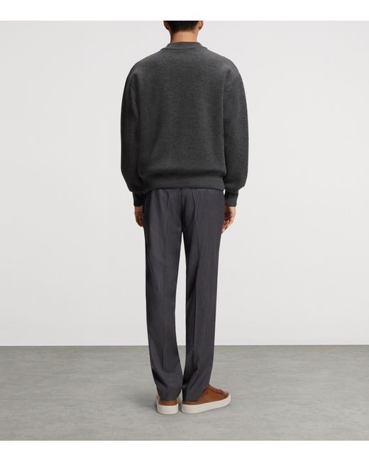 Boss Gray Wool-Blend Bomber Jacket for men