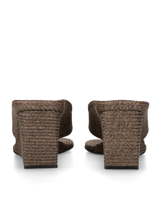 Alaïa Brown Raffia Cube Wedge Sandals 75