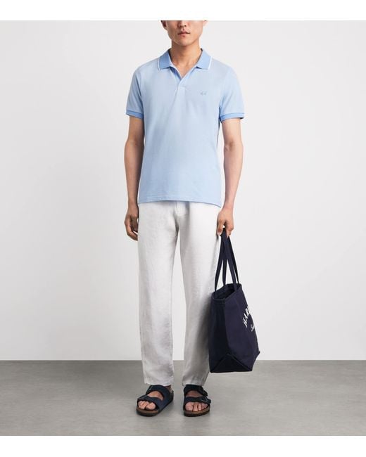 Vilebrequin Blue Cotton Palatin Polo Shirt for men