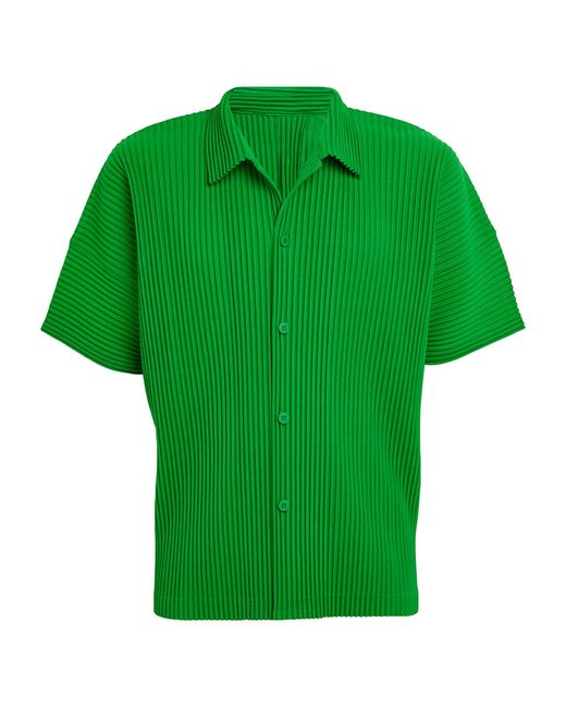 Homme Plissé Issey Miyake Green Pleated Shirt for men