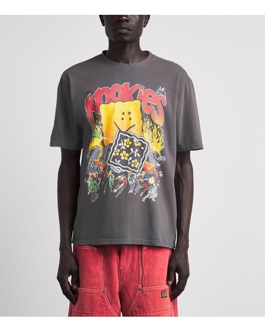 Kapital Gray Cotton Buster Peckish Bowy T-Shirt for men