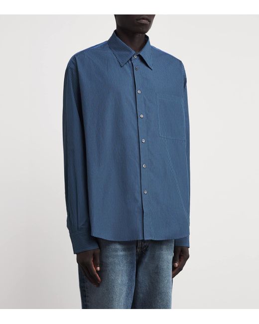J.W. Anderson Blue Cotton Patchwork Stripe Shirt for men