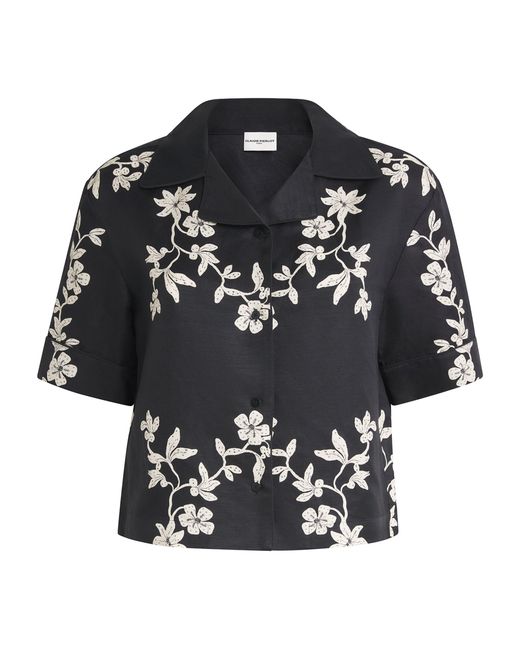 Claudie Pierlot Black Cropped Floral Shirt