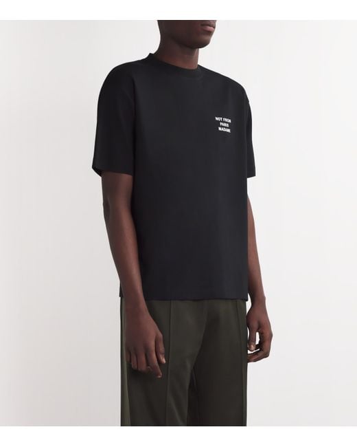 Drole de Monsieur Black Cotton Slogan T-Shirt for men