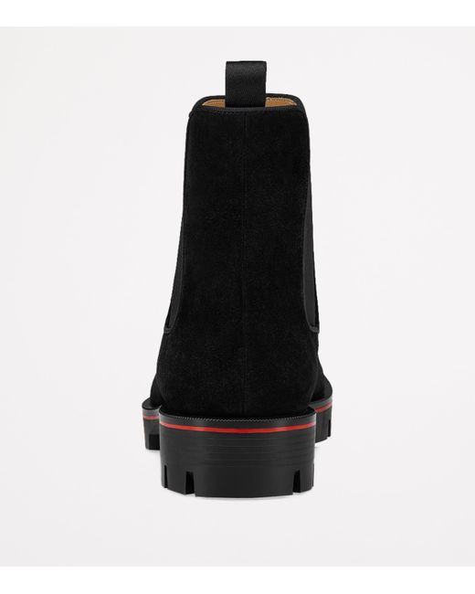 Christian Louboutin Black Alpinono Veau Velour Chelsea Boots for men