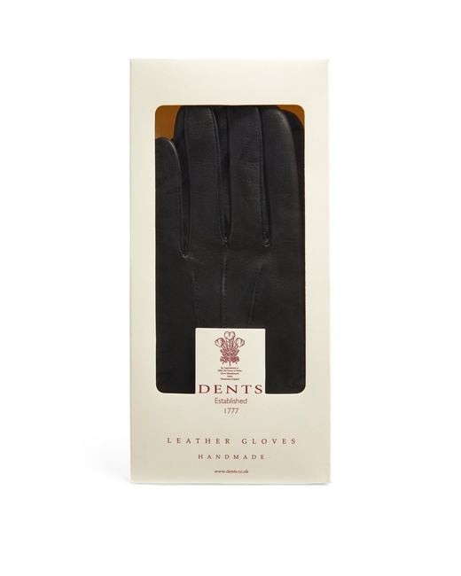 Dents Black Leather Gloves for men