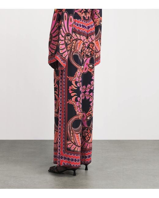 Lug Von Siga Red Printed Madison Wide-Leg Trousers