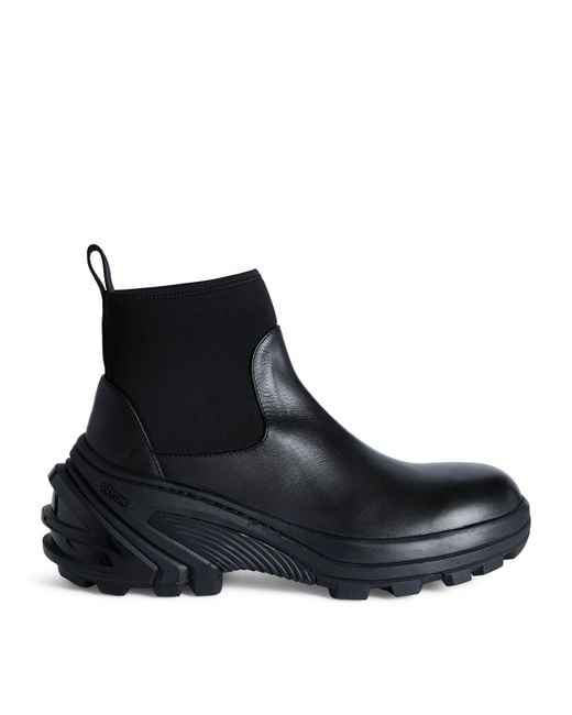 1017 ALYX 9SM Black Leather Chelsea Boots With Removable Sole for men