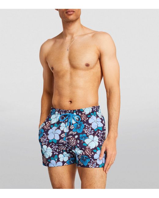 Vilebrequin Blue Floral Print Moorise Swim Shorts for men