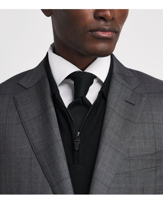 Canali Gray Super 150's Wool Check 2-Piece Suit for men