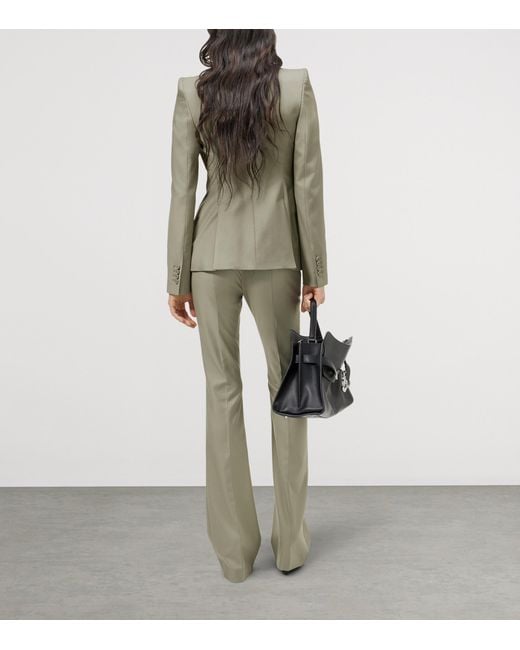 McQueen Green Wool Gabardine Single-Breasted Jacket