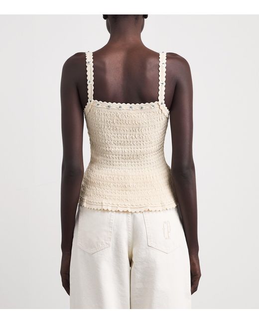 Claudie Pierlot Natural Embellished Knit Tank Top