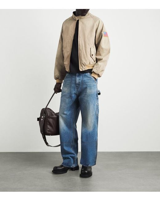 CHERRY LA Natural Sun-Faded Championship Bomber Jacket for men