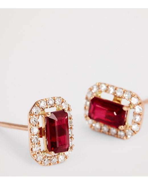 SHAY Red Diamond And Ruby Stud Earrings
